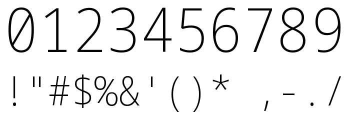 Noto Sans Mono SemiCondensed ExtraLight Font OTHER CHARS
