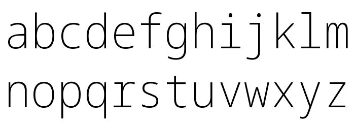 Noto Sans Mono SemiCondensed ExtraLight Font LOWERCASE