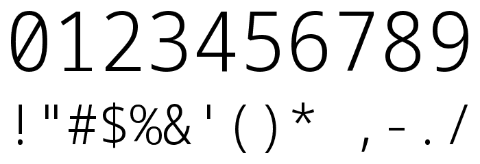 Noto Sans Mono SemiCondensed Light Font OTHER CHARS