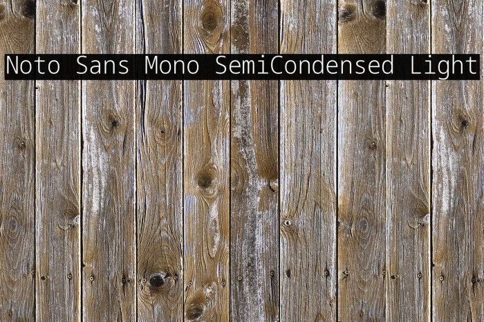 Noto Sans Mono SemiCondensed Light Font examples