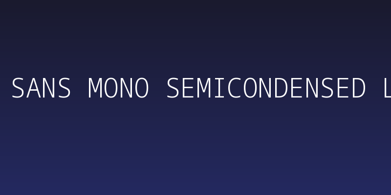 Noto Sans Mono SemiCondensed Light Social Header