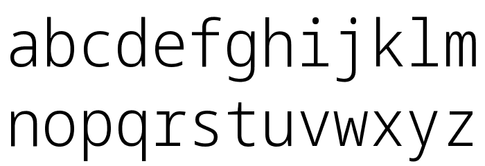 Noto Sans Mono SemiCondensed Light Font LOWERCASE