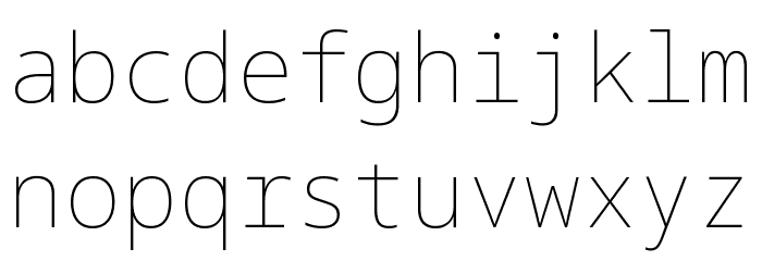 Noto Sans Mono Thin Font LOWERCASE