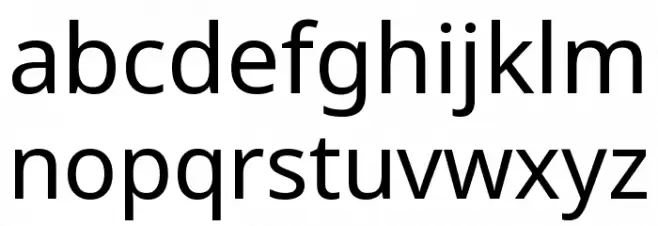 Noto Sans Regular Caratteri MINUSCOLO