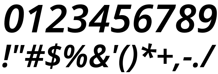 Noto Sans SemiBold Italic Font OTHER CHARS