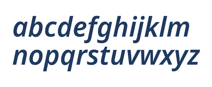 Noto Sans SemiBold Italic Lowercase