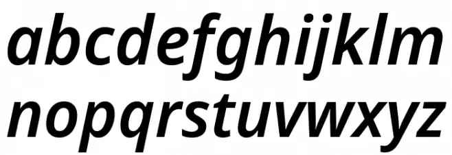 Noto Sans SemiBold Italic Fuentes MINÚSCULAS