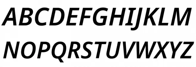 Noto Sans SemiBold Italic Schriftart Groß