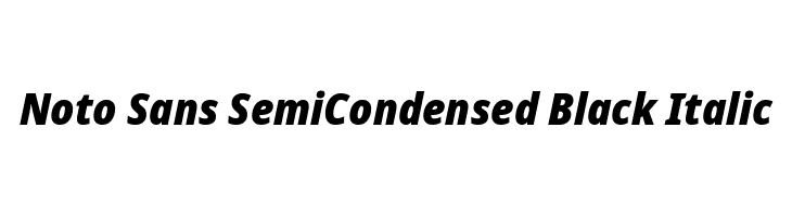 Noto Sans SemiCondensed Black Italic  Frei Schriftart Herunterladen