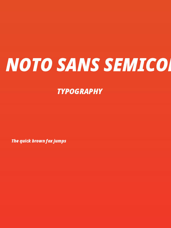 Noto Sans SemiCondensed Black Italic Poster