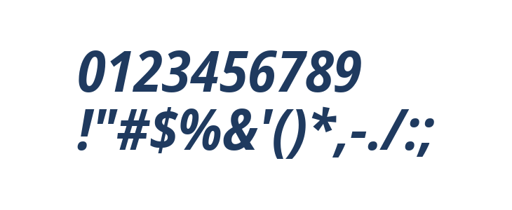 Noto Sans SemiCondensed Bold Italic Other Characters