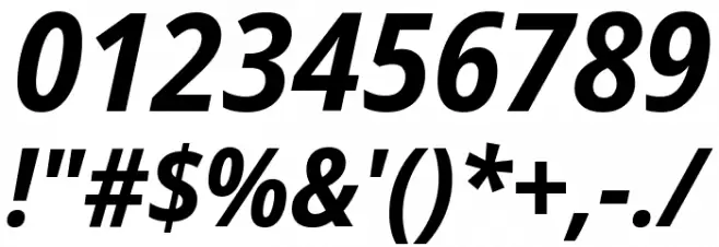 Noto Sans SemiCondensed Bold Italic Font OTHER CHARS