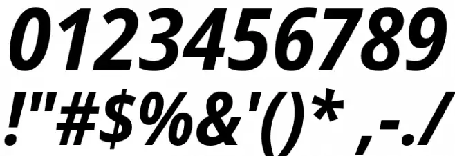 Noto Sans SemiCondensed Bold Italic Font OTHER CHARS