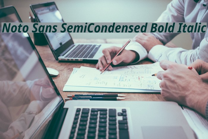 Noto Sans SemiCondensed Bold Italic Example 2
