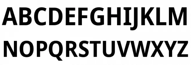 Noto Sans SemiCondensed Bold Schriftart Groß