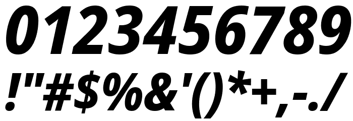 Noto Sans SemiCondensed ExtraBold Italic Font OTHER CHARS