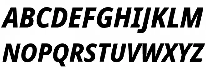 Noto Sans SemiCondensed ExtraBold Italic Fuentes MAYÚSCULAS