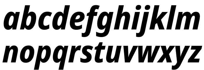 Noto Sans SemiCondensed ExtraBold Italic Font LOWERCASE