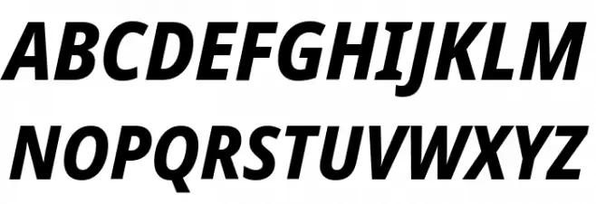 Noto Sans SemiCondensed ExtraBold Italic 字体 大写