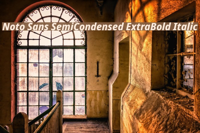 Noto Sans SemiCondensed ExtraBold Italic Font examples