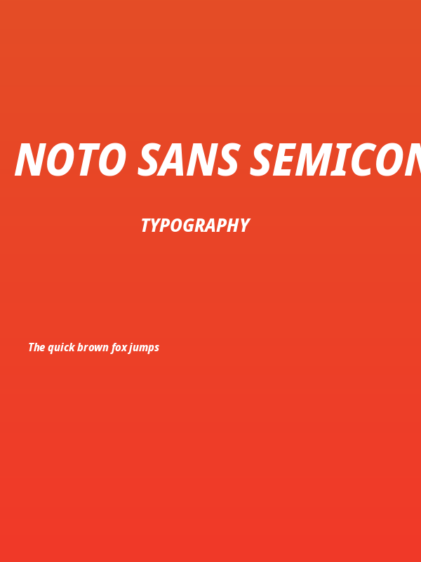 Noto Sans SemiCondensed ExtraBold Italic Poster