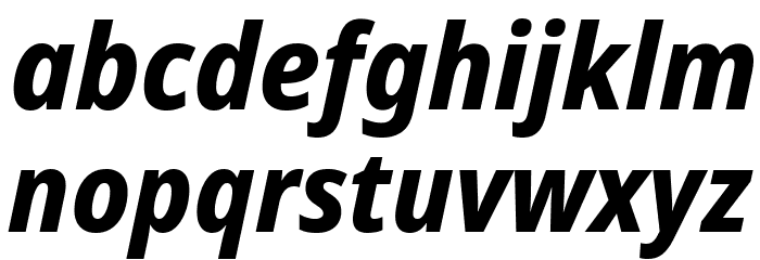 Noto Sans SemiCondensed ExtraBold Italic Font LOWERCASE