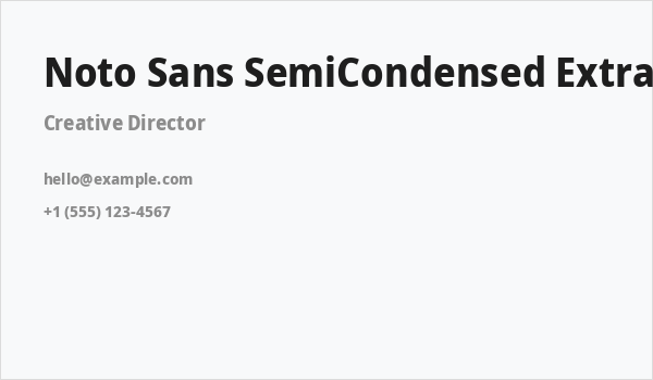 Noto Sans SemiCondensed ExtraBold Business Card
