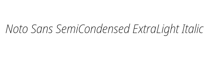 Noto Sans SemiCondensed ExtraLight Italic  Fuentes Gratis Descargar