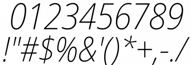 Noto Sans SemiCondensed ExtraLight Italic Font OTHER CHARS