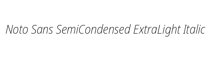 Noto Sans SemiCondensed ExtraLight Italic  Скачать бесплатные шрифты
