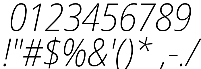 Noto Sans SemiCondensed ExtraLight Italic Font OTHER CHARS
