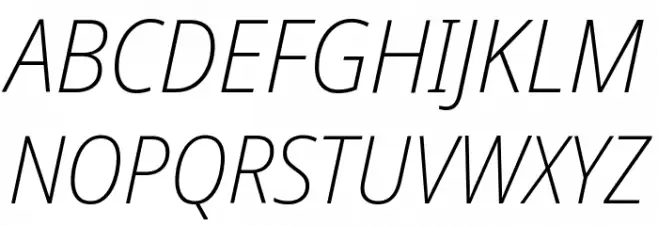 Noto Sans SemiCondensed ExtraLight Italic خط أحرف كبيرة