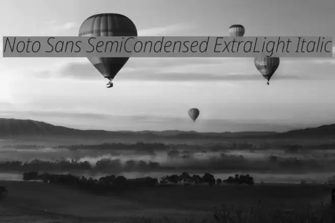 Noto Sans SemiCondensed ExtraLight Italic Font examples