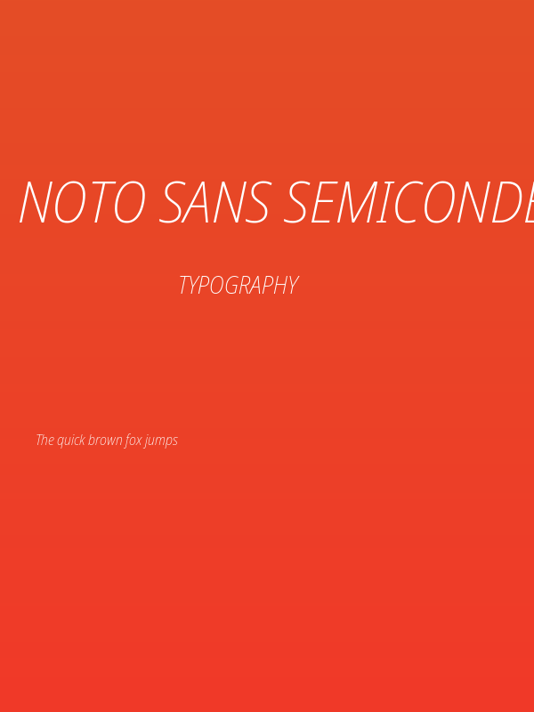 Noto Sans SemiCondensed ExtraLight Italic Poster