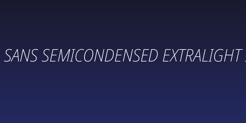 Noto Sans SemiCondensed ExtraLight Italic Social Header