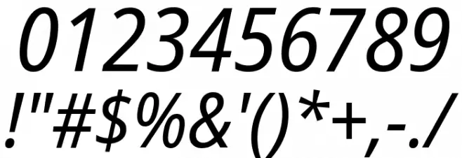 Noto Sans SemiCondensed Italic Font OTHER CHARS