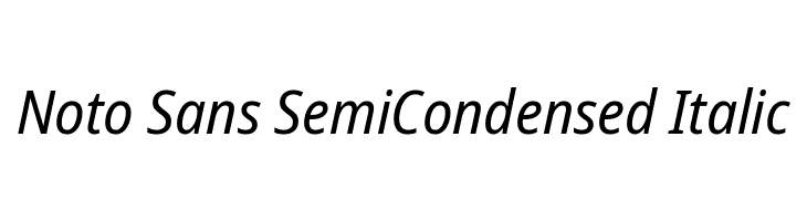 Noto Sans SemiCondensed Italic  Fuentes Gratis Descargar