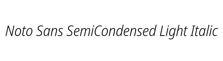 Noto Sans SemiCondensed Light Italic  Free Fonts Download