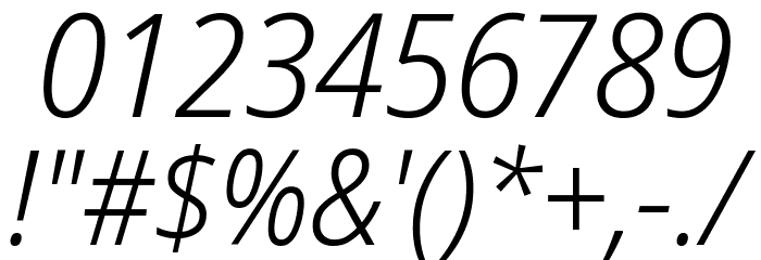 Noto Sans SemiCondensed Light Italic Font OTHER CHARS