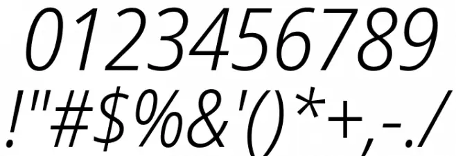 Noto Sans SemiCondensed Light Italic Font OTHER CHARS