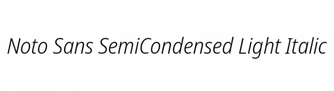 Noto Sans SemiCondensed Light Italic  font caratteri gratis