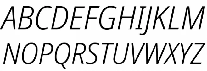Noto Sans SemiCondensed Light Italic Polices MAJUSCULES