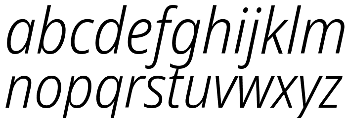 Noto Sans SemiCondensed Light Italic Font LOWERCASE