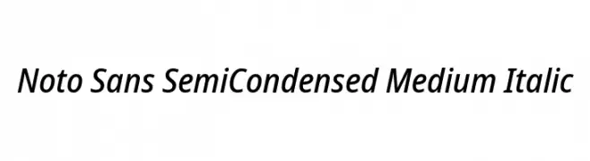 Noto Sans SemiCondensed Medium Italic  नि: शुल्क फ़ॉन्ट्स डाउनलोड