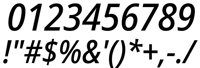 Noto Sans SemiCondensed Medium Italic Font OTHER CHARS