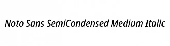 Noto Sans SemiCondensed Medium Italic  Frei Schriftart Herunterladen