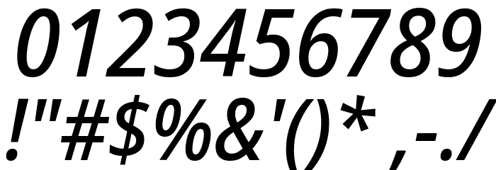 Noto Sans SemiCondensed Medium Italic Font OTHER CHARS