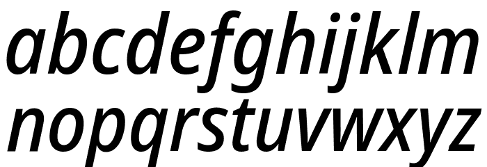 Noto Sans SemiCondensed Medium Italic Font LOWERCASE
