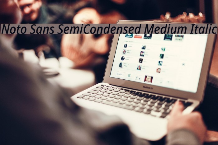 Noto Sans SemiCondensed Medium Italic Font examples