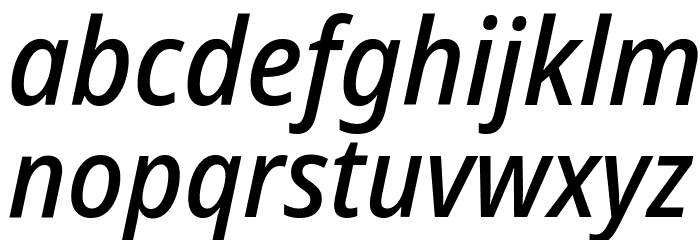 Noto Sans SemiCondensed Medium Italic Font LOWERCASE